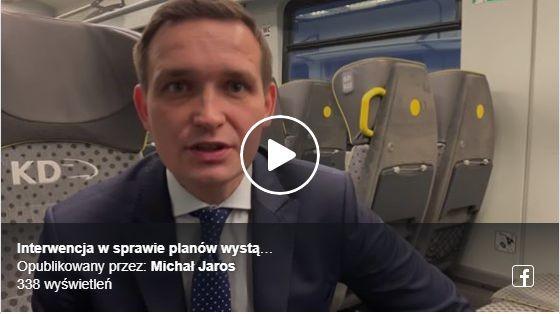 Poseł Michał Jaros interweniuje w sprawie kolei