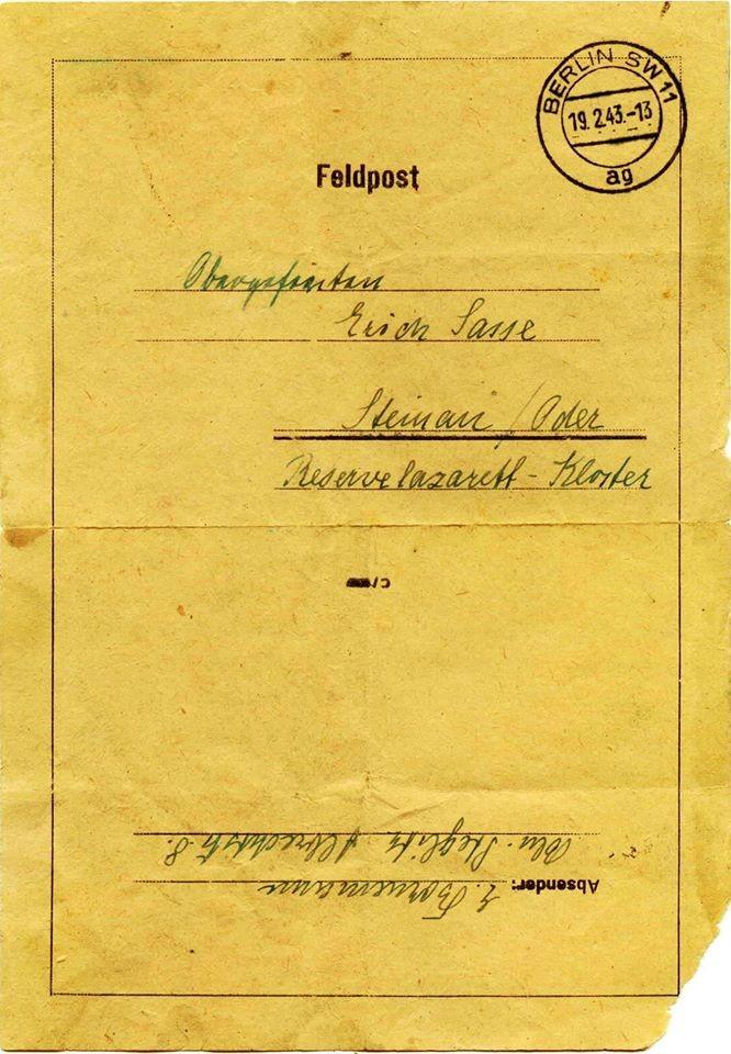 List z 1943 roku odnaleziony w Wołowie