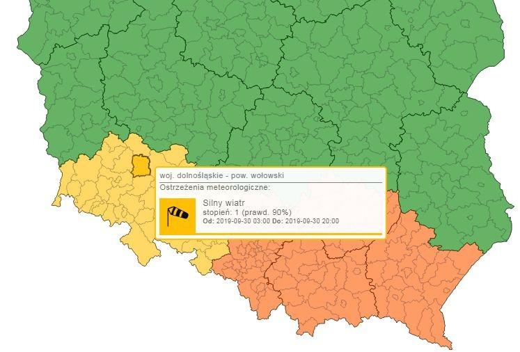 Uwaga! Będzie wiało w poniedziałek