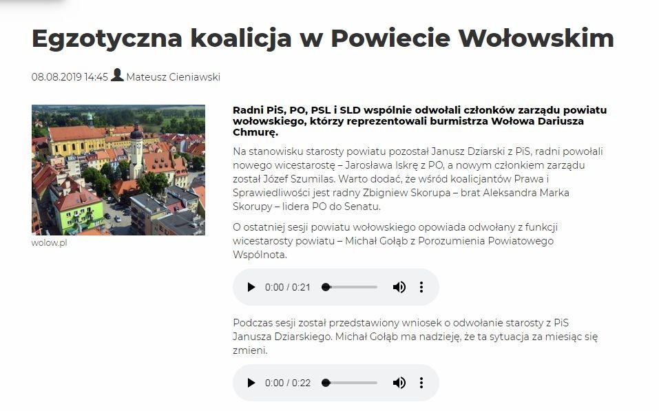 O koalicjach w powiecie informuje nawet Radio Rodzina i Radio Wrocław