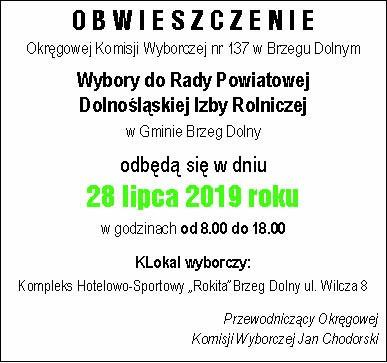 Brzeg Dolny. Wybory do Rady Powiatowej Dolnośląskiej Izby Rolniczej