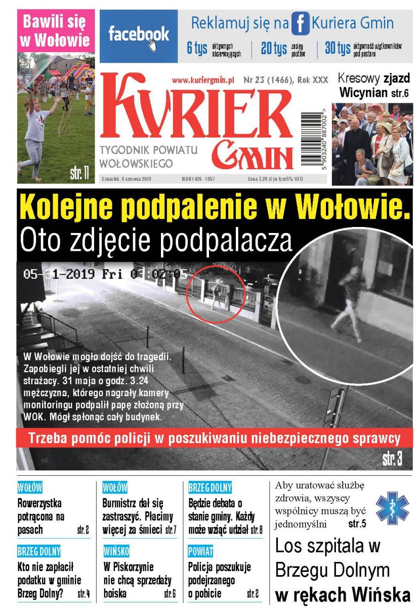 W najnowszym numerze: Kolejne podpalenie w Wołowie, Los szpitala w Brzegu Dolnym w rękach Wińska, Burmistrz Wołowa dał się zastraszyć