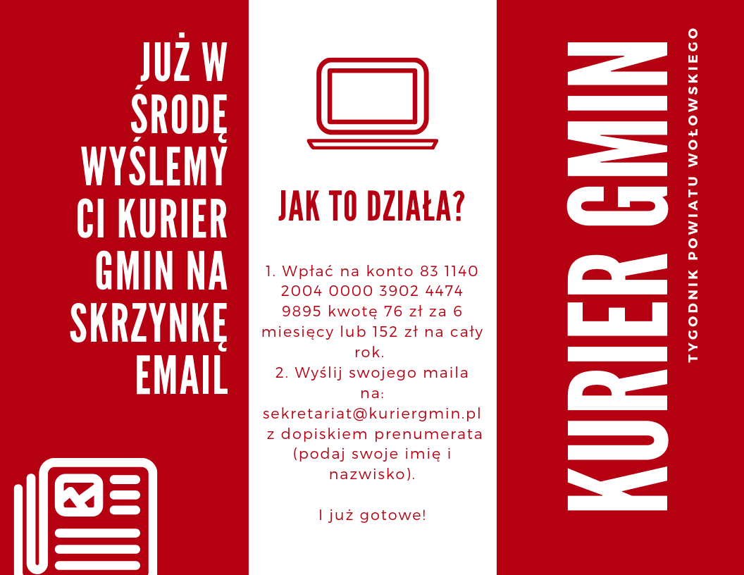 Już w środę wyślemy Ci Kurier Gmin na skrzynkę email!