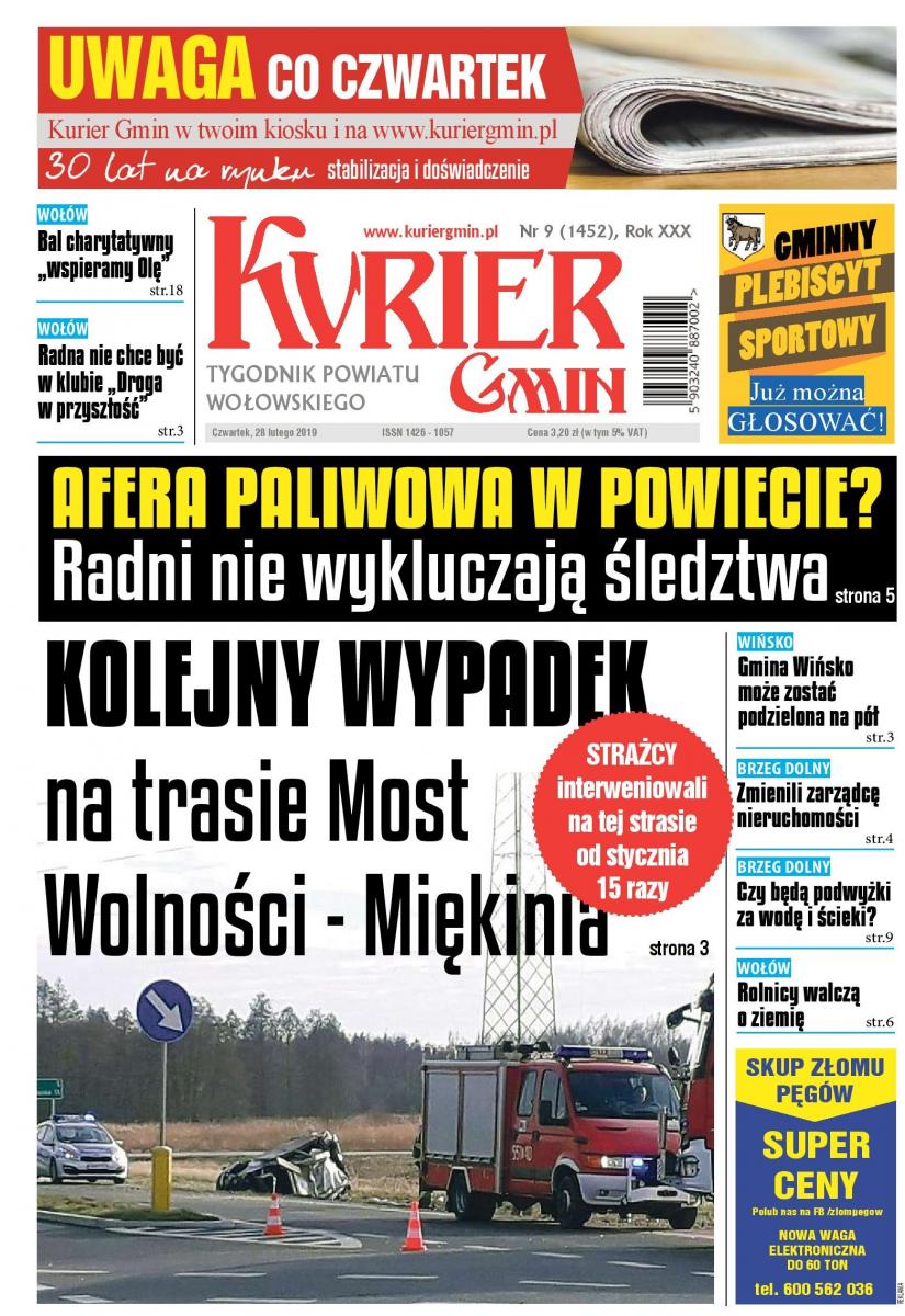 W najnowszym numerze: Afera paliwowa w powiecie? Kolejny wypadek na trasie Most Wolności - Miękinia