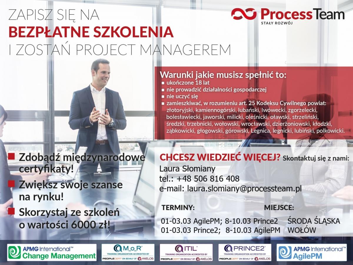Zapisz się na bezpłatne szkolenia i zostań project managerem!