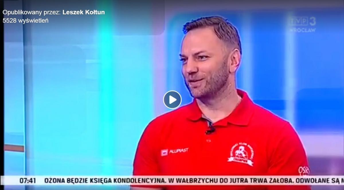 Leszek Kołtun opowiada o klubie bokserskim na antenie TVP3 Wrocław