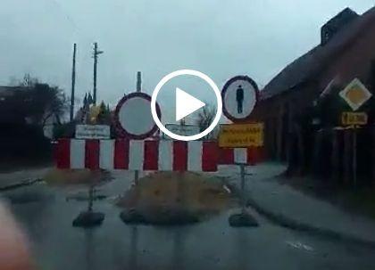 Utrudnienia na drodze w Wołowie