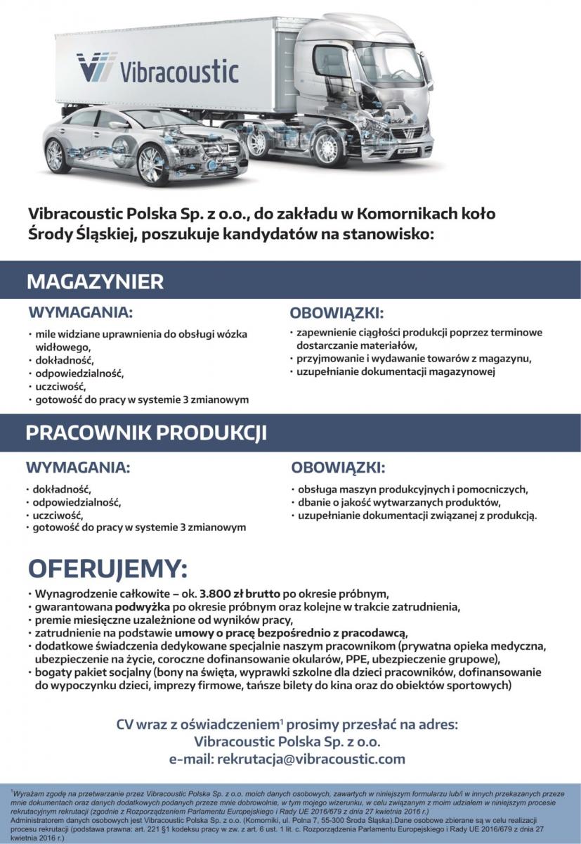 Oferty pracy w Vibracoustic