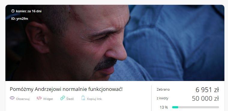 Pomóżmy Andrzejowi normalnie funkcjonować! - Zbiórka dla chorego mieszkańca Wołowa