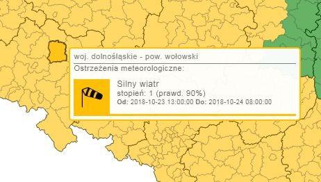 Uwaga! Silny wiatr w powiecie wołowskim