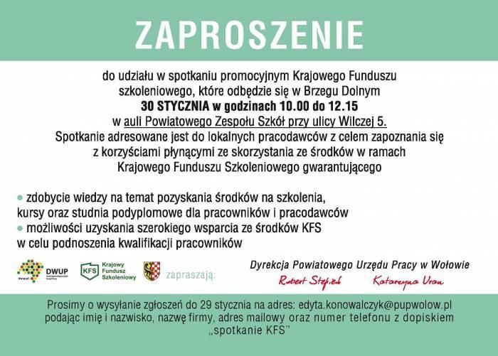 Pierwsze spotkanie informacyjne w naszym powiecie promujące Krajowy Fundusz Szkoleniowy współorganizowane przez Dolnośląski Wojewódzki Urząd Pracy.