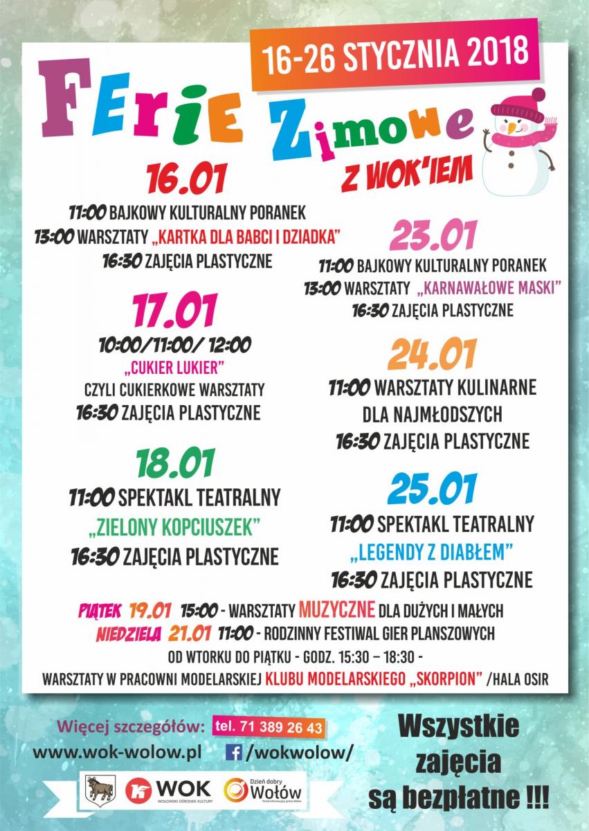 Ferie zimowe 2018. No to zabawa !!! :)