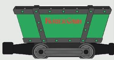 Zielony wagonik do wycinania