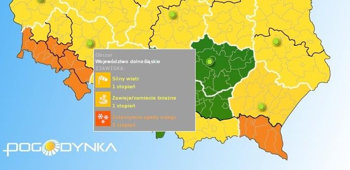 Uwaga - silny wiatr i zawieje