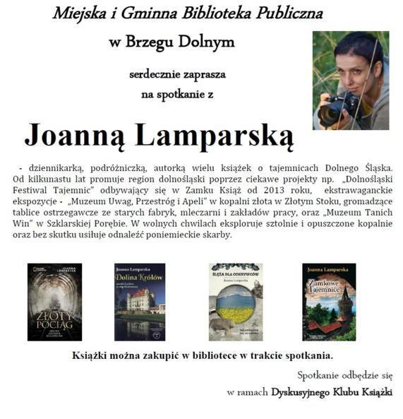 Spotkanie z pisarką Joanną Lamparską
