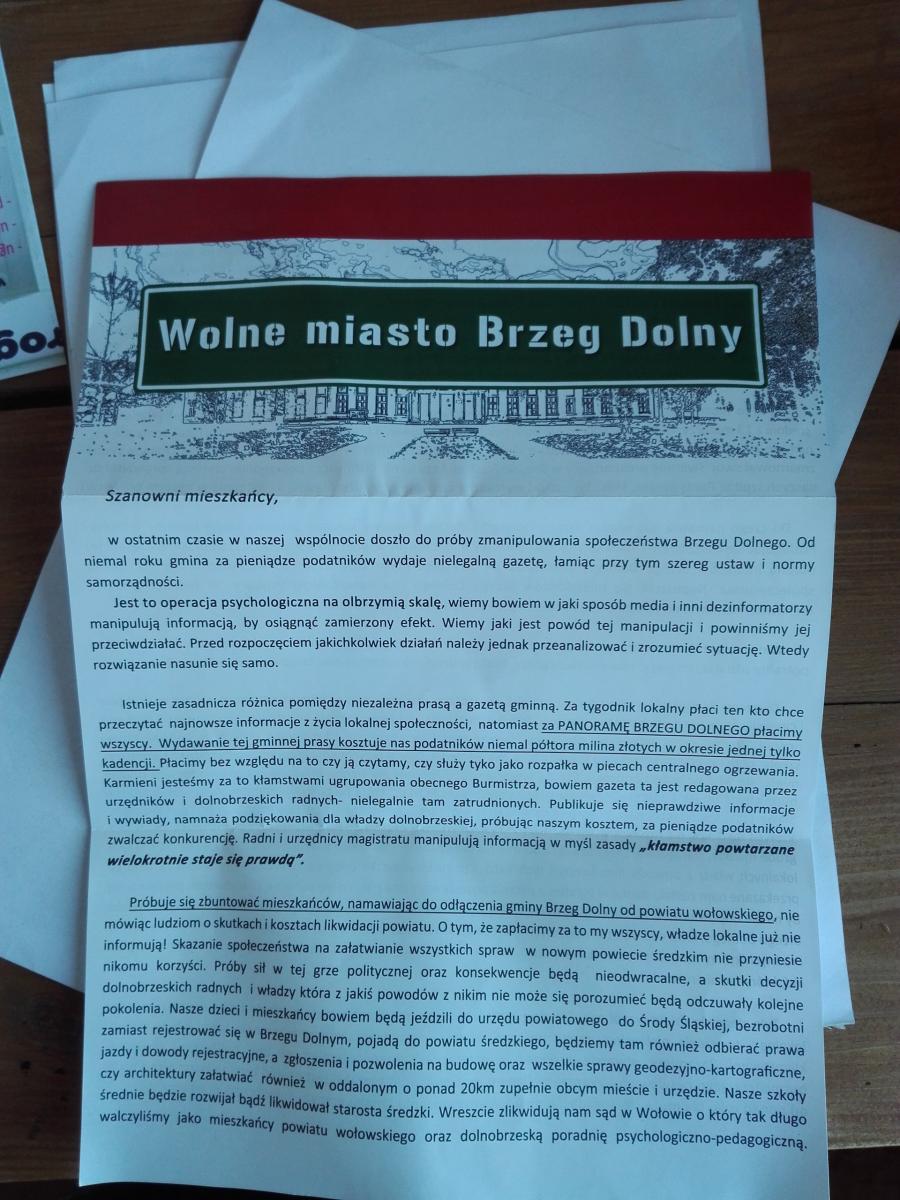 Ulotka wstrząsnęła miastem