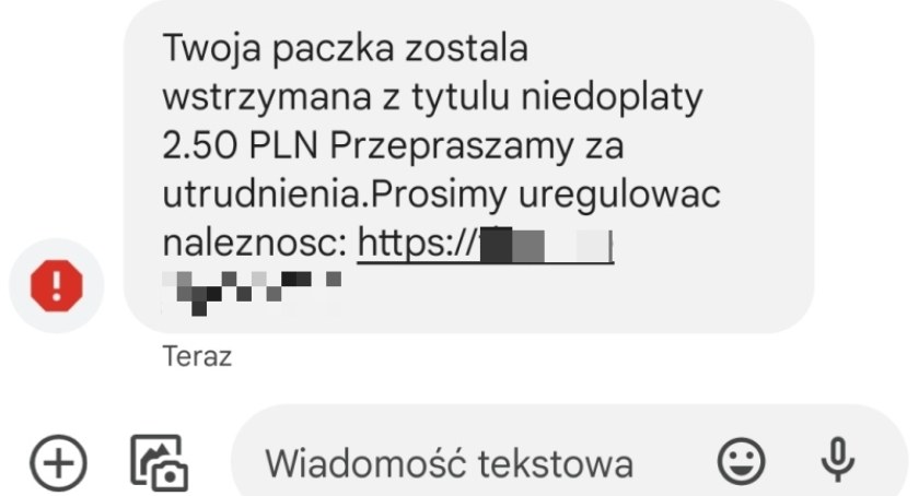 Uwaga! Ta wiadomość to oszustwo