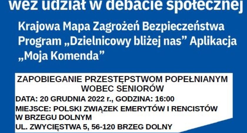 Już jutro debata o bezpieczeństwie w Brzegu Dolnym