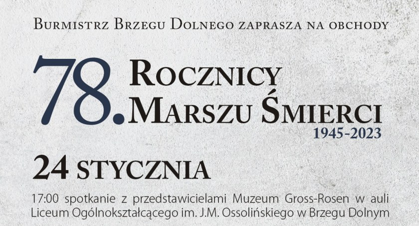 W Brzegu Dolnym odbędą się uroczystości upamiętniające 78. rocznicę Marszu Śmierci