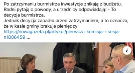 Zarzuty dla burmistrza. Inwestycje znikają, a decyzj&hellip;