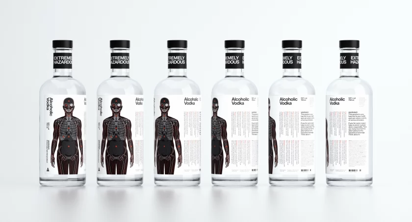 Mocna etykietka szwedzkiej wódki – pokazuje skutki picia alkoholu