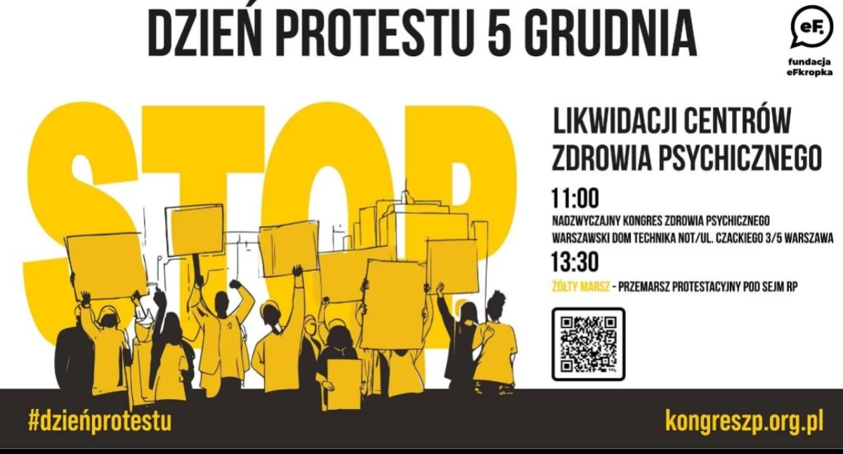 STOP Likwidacji Centrów Zdrowia Psychicznego - 5 grudnia dniem protestu