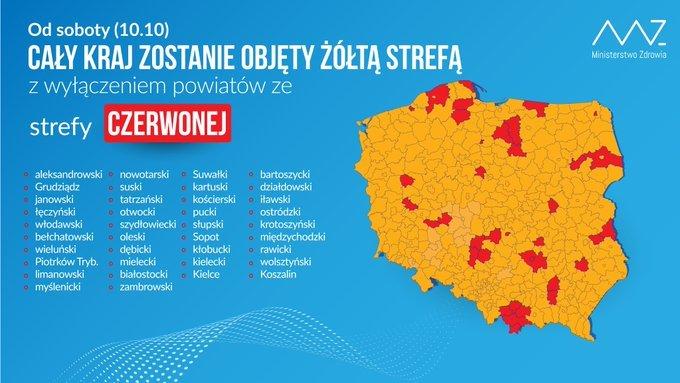 Nowa lista stref czerwonych