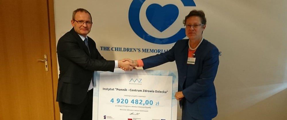 MZ przekaże 9 mln zł dla Instytutu Pomnik Centrum Zdrowia Dziecka