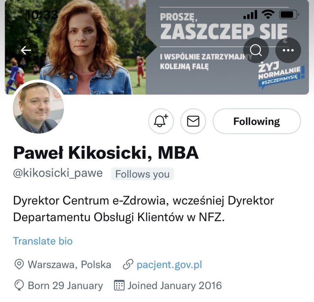 NOWE: Paweł Kikosicki z NFZ szefem Centrum e-Zdrowia