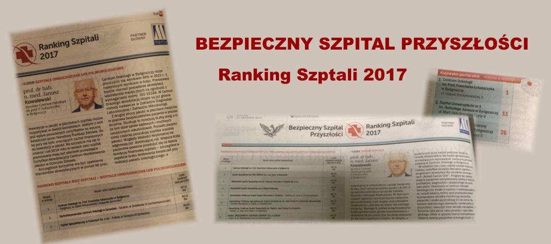 Centrum Onkologii w Bydgoszczy najlepszym szpitalem w Polsce