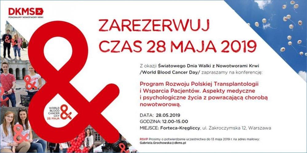28.05. konferencja Fundacji DKMS o rozwoju polskiej transplantologii