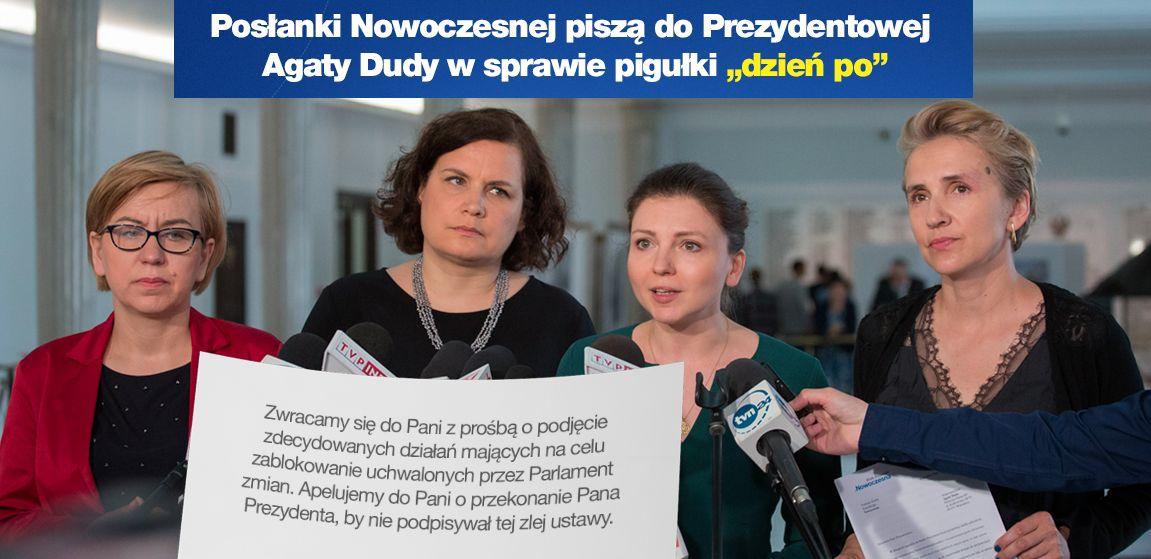 Nowoczesna apeluje do Pierwszej Damy ws. ellaOne
