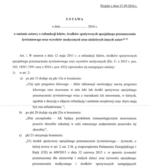 Jest projekt nowelizacji ustawy refundacyjnej