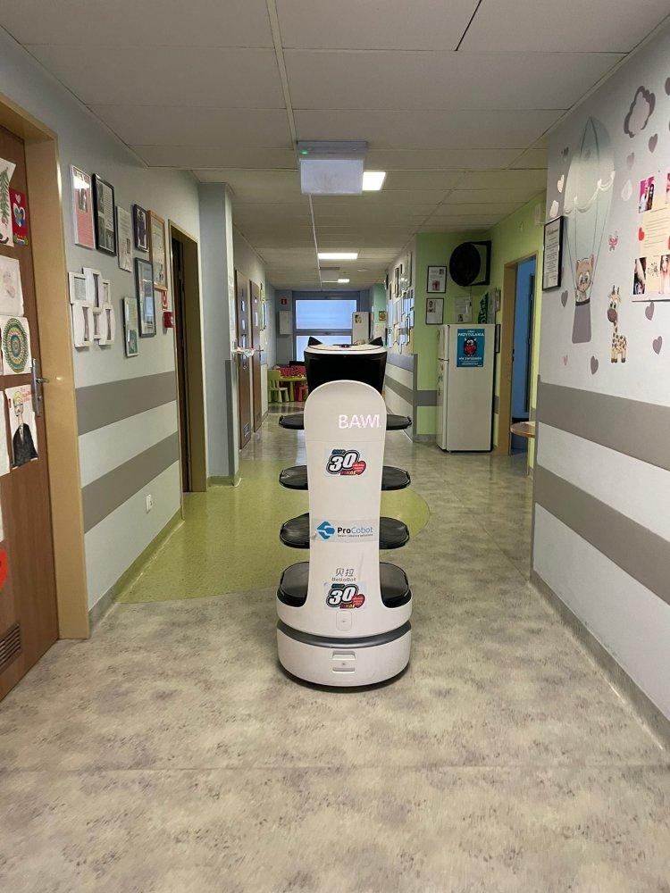 Kot - robot bawi pacjentów i pomaga personelowi medycznemu w Chorzowie
