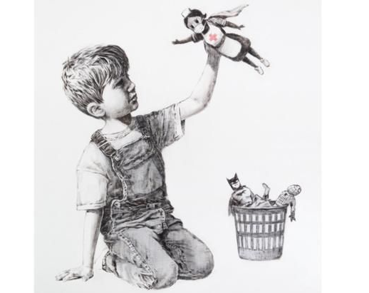 Banksy pokazuje, kto jest prawdziwym superbohaterem