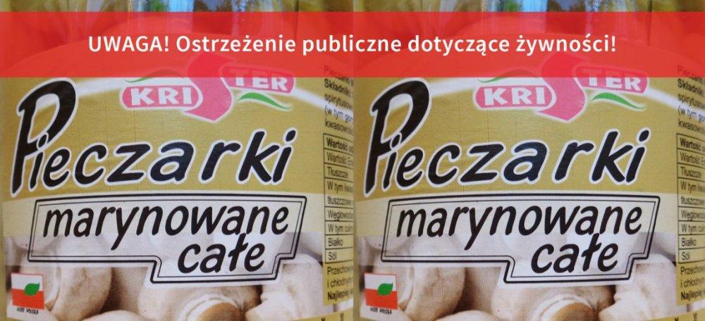GIS ostrzega: wykrycie substancji alergennej w pieczarkach marynowanych