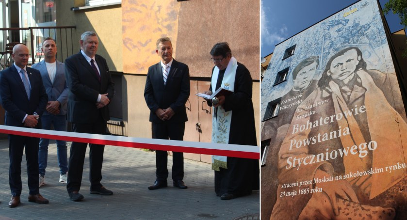 Mural z ks. Brzóską i Franciszkiem Wilczyńskim oficjalnie odsłonięty
