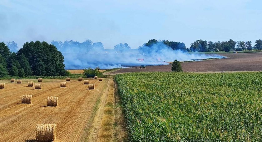 Potężny pożar na polach w Ceranowie objął 25 hektarów
