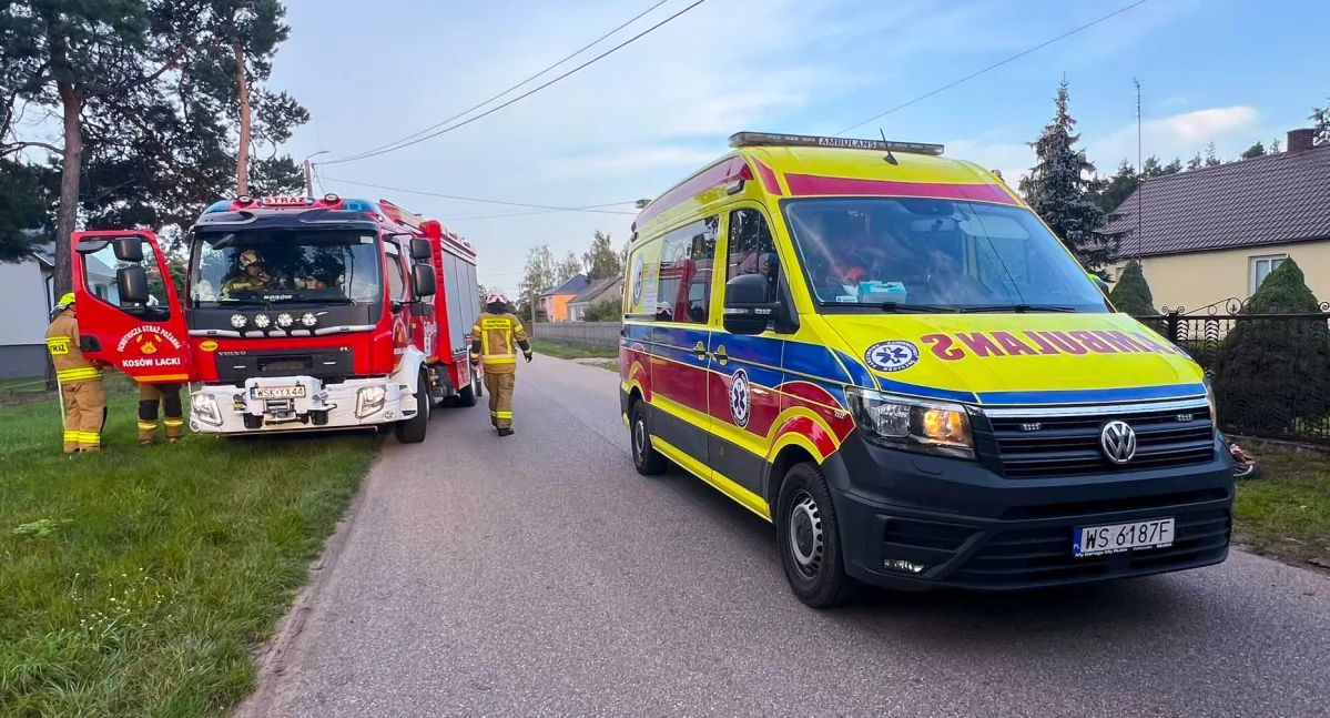 Wypadek w Rytelach Święckich, rowerzystka trafiła do szpitala