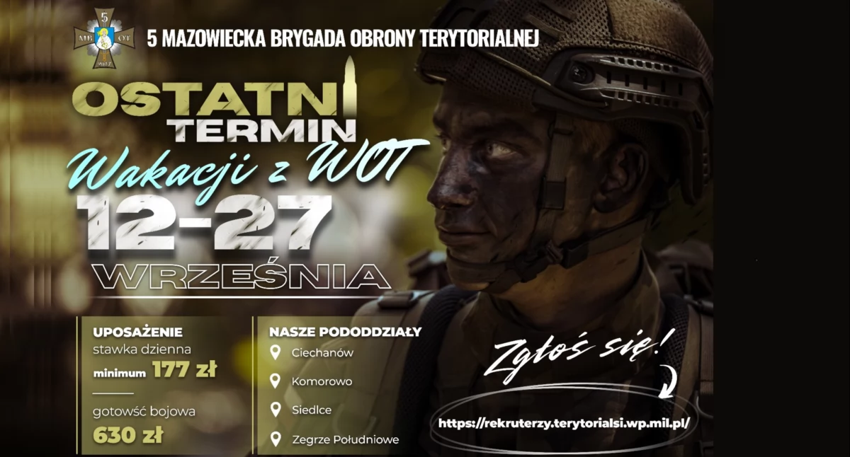 Zgłoś się na wrześniowe szkolenie w 5. MBOT - etatów dla szeregowych coraz mniej