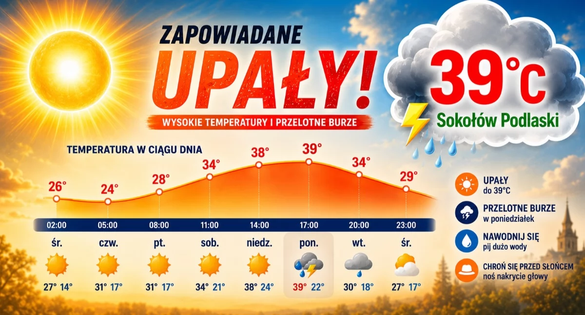 Czeka nas fala upałów, a później gwałtowne burze! Służby w gotowości.