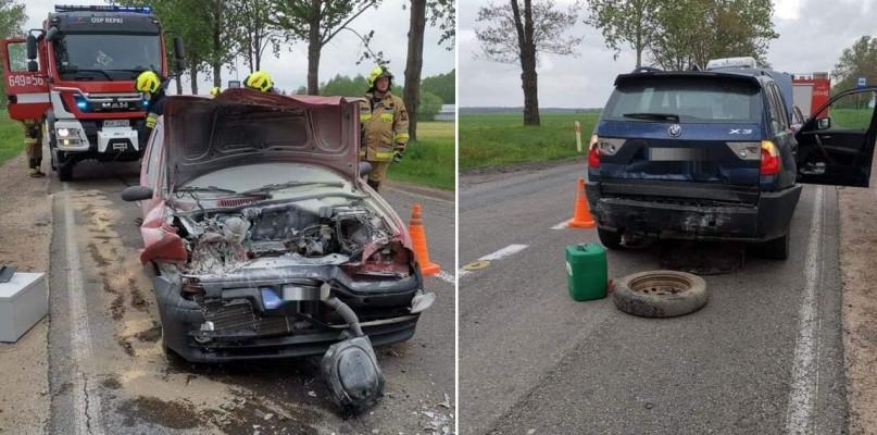 Staruszek najechał na tył BMW, jego seicento zaczęło się palić