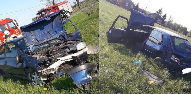 Peugeot dachował pod Telakami