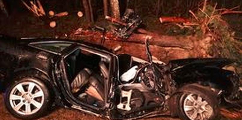 Na łuku w Emilianowie rozbił audi, trafił do szpitala