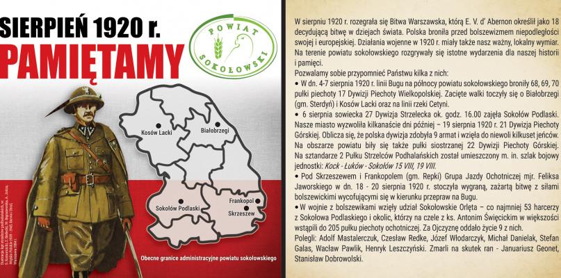 Sierpień 1920 r. w powiecie sokołowskim. Pamiętamy!