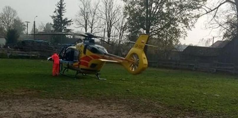 Pracownik spadł z wysokości, zabrał go śmigłowiec LPR