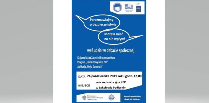 Sokołowska policja zaprasza na kolejną debatę społeczną