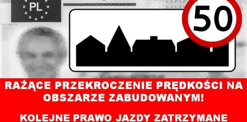 Pędził 107 km/h w terenie zabudowanym, stracił prawo jazdy