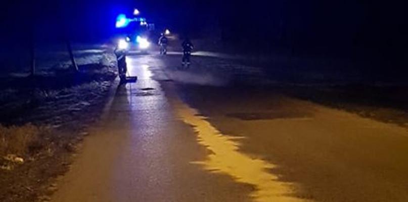 Plama oleju na drodze miała 400 metrów