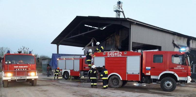 Bilans pożaru w Sabniach. Spłonęła duża hala i 1800 ton rzepaku.